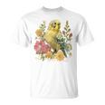 セキセイインコ 鳥 ママ セキセイインコ オウム ヴィンテージフラワー Tシャツ