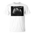 セクシー ブラック ホワイト 写真 美しいお尻 Tバック 長袖tシャツ Tシャツ