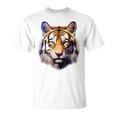 タイガー アニマル プリント グラフィック デッサン アートワーク フェイス トラ Tシャツ