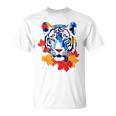 タイガー 動物 自然 動物園 抽象芸術 顔 虎 Tシャツ