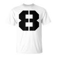 タイポグラフィ 太字 ステンシル 8番 数字 8 Tシャツ