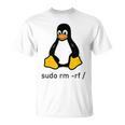 タックスlinuxペンギン-Sudorm-Rfコンピューターサイエンスコンピューター Tux Linux Tシャツ