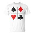 ダイヤモンド スペード ハーツ クラブ トランプスーツ ポーカー Tシャツ