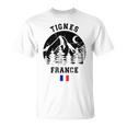 ティニュ フランス アルプス スキー場 アルペンスキー フランス国旗 Tシャツ