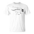 ティラノサウルス 黒線画 Tシャツ
