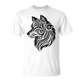 トライバルウルフ ポリネシア部族 マオリ柄 オオカミ Tシャツ