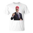 トランプの帽子をかぶったバイデンの陽気なグラフィック 長袖tシャツ Tシャツ