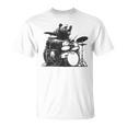 ドラマー ドラムキット クマの演奏 ドラムキット ミュージシャン Tシャツ