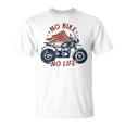 バイク 面白tシャツ No Bike No Life メンズ オートバイ モーターサイクル おもしろ ツーリング 服 Tシャツ