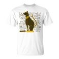 バステット 古代エジプトの猫 神 ヒエログリフ グラフィックアート愛好家 Tシャツ