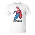 バナナ アメリカ国旗 パトリオット アメリカ パーティー ファニー フルーツ リパブリック Tシャツ