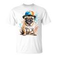 パグ、スナップバック キャップ、犬、カラフル、面白い、動物プリント Tシャツ