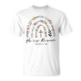 ヒ・イズ・ライゼン・フラワーズ・レインボー・ジーザス Tシャツ