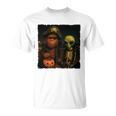 ビッグフットエイリアン 面白い ハロウィン トリック ドア カメラビュー 長袖tシャツ Tシャツ