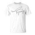 ピアニスト デザイン ワンライン グランドピアノ Tシャツ
