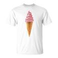 ピンク ソフトサーブ ストロベリー アイスクリーム コーン Tシャツ