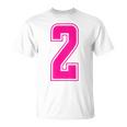 ピンク色背番号 2 チーム短大スポーツピンク色背番号付きユニフォーム Tシャツ