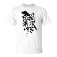 フクロウ -ブラックホワイト-クールな女性男性子供動物 Owl Tシャツ
