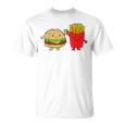 フライドポテト ハンバーガー チーズバーガー 友達 ファストフード フライドポテト Tシャツ
