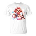 フランス パリ エッフェル塔 ファッション トイ プードル パリ 子犬 Tシャツ