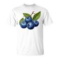 ブルーベリー愛好家のためのブルーベリーデザイン Tシャツ