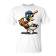 マガモのアヒル 野球愛好家 アヒル 野球 Tシャツ