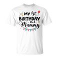 ママとしての私の1歳の誕生日パーティーイヤーを祝うママ Tシャツ