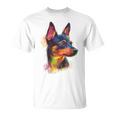 ミニチュア ピンシャー 犬 ペット アート カラフル ミニチュア ピンシャー Tシャツ