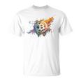 モダンビットコインアート Hodl Btc Btcアート カラフルなビットコイン Tシャツ