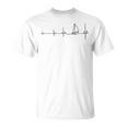 ヨットのハートビートグラフィック Tシャツ