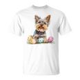 ヨーキー ヨークシャーテリア 犬種 ハッピーイースター メンズ レディース Tシャツ