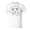 ラインアートお父さんママ犬-ビーグル Tシャツ
