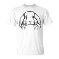 ラインアートダッドママラビット-ホーランドロップ Tシャツ
