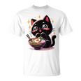ラーメン猫かわいいアニメ猫ラーメン愛好家甘い Tシャツ
