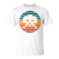 レトロ ヴィンテージ 80年代アーケード ゲーム インベーダー シンセウェイブ サンセット Tシャツ