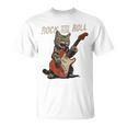 ロックンロール ギター 猫 ビンテージ Rock ギタリスト 猫 長袖tシャツ Tシャツ