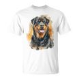 ロットワイラー 犬 モチーフ ペット アートワーク カラフル ロットワイラー Tシャツ