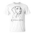 ワイマラナー ママ ワイマラナー ママ かわいい ラインアート 犬 アーティスティック Tシャツ