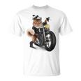 三毛猫 オレンジ猫 ねこ バイク バイカー Tシャツ