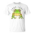 両生類の友達 恋人デザイン グリーンフロッグ Tシャツ