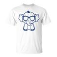 動物かわいいシンプルなサングラスをかけた小さな象の赤ちゃん Tシャツ