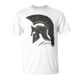 古代戦士ギリシャローマスパルタ兵士ヘルメットグラフィック Tシャツ