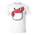 愛らしい かわいい ちび 和 ポケット カワイイ カニ Tシャツ