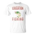 教育は重要ですが、釣りは重要です 面白い 長袖tシャツ Tシャツ