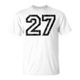 数字 27 ヴィンテージ ブラックホワイト Tシャツ