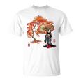 日本 浮世絵 京都 嵯峨 紅葉 和傘 美人 着物 Tシャツ