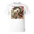 日本 浮世絵 桜 着物 竜 綺麗 日本髪 Tシャツ