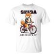 柴犬 いぬ イラスト 柴犬好き 犬好き 自転車 かわいい おもしろ レトロ Ride For Life's Joy 長袖tシャツ Tシャツ