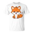 森のかわいい面白いキツネの子動物は小さなキツネが大好きです Tシャツ