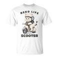 猫 ネコ 白猫 イラスト 原付 スクーター バイク 猫好き バイク好き かわいい おもしろ レトロ Neko Life 長袖tシャツ Tシャツ